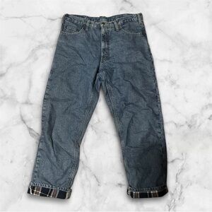 Full Blue Flannel Lined Denim Jeans